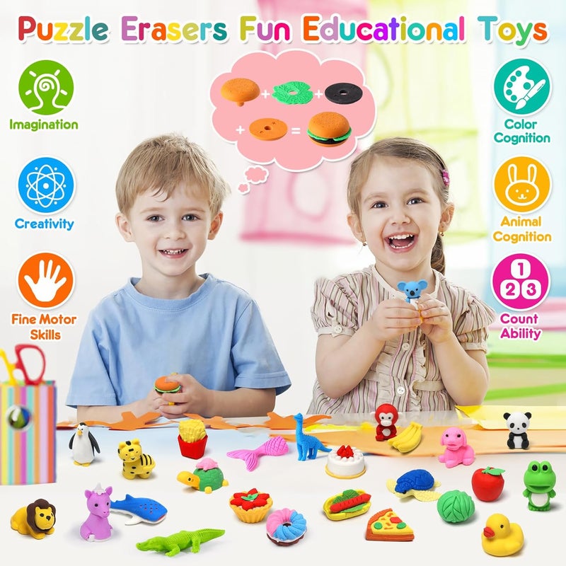 Palmatte 80PCS Mini Animal Erasers for Kids Bulk Small Toys, 3D Cute Erasers Desk Pets Treasure Box Toys Prizes for Classroom School Supplies Teacher Must Haves Students Gifts Kids Party Favors, Random - Image 5